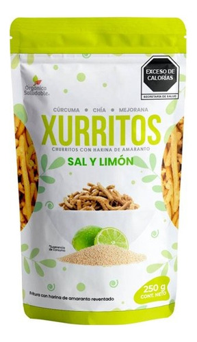 Organica Saludable, Xurritos Churritos Sal Y Limón 250 G