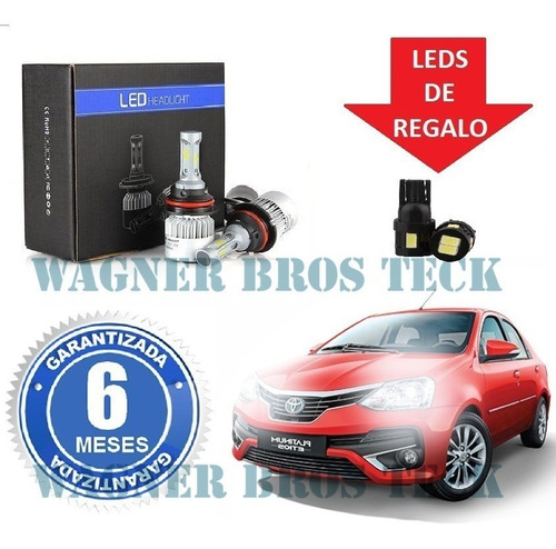 Kit Luces Led Cree H4 O Psx24 Toyota Etios 16000lms No Xenon