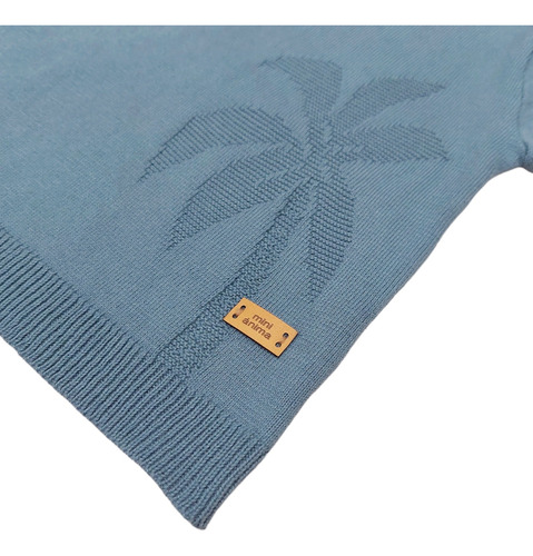 Sweater Mini Anima Palmera Tejido Bebe Kids Gris Humo