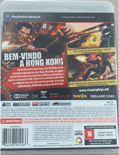 Sleeping Dogs - Ps3 - Cd Estado De Novo