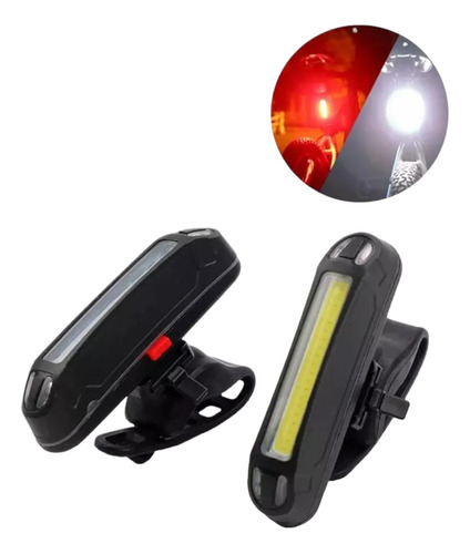 Luz Trasera Recargable Bicicleta Rojo Blanco Ciclismo