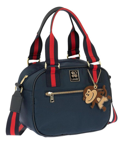 Bolsa Lover Crossbody Ultra Ligera Bolso Dama 9586 Acabado de los herrajes Brillante Color Azul marino Color de la correa de hombro Negro