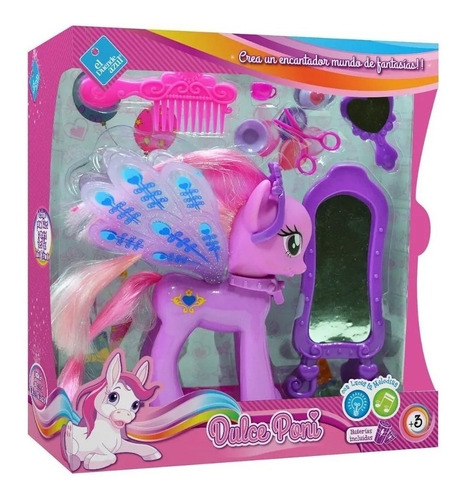 Pony Muñeco Mi Dulce Poni Con Luz Y Sonido Duende Azul Full