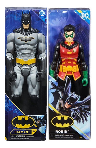 Super Pack 2 Piezas Figuras Dc Batman + Robin Spin Master