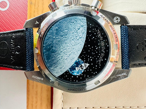 Reloj Pulsera Snoopy Cohete Cuerda Movimiento Suizo Azul Azul Blanco