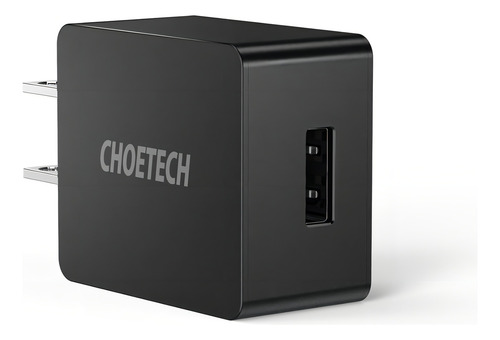 Cargador De Pared Usb Certificado Ui 2.4a 12w Para iPhone Galaxy Huawei Y Otros Universal Celulares Premium - Choetech Color Negro