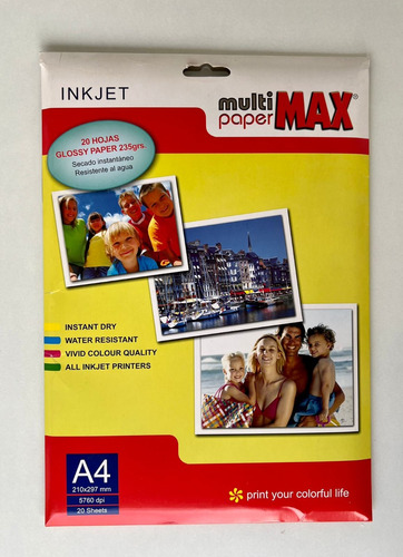 Papel Fotográfico A4 235gr Para Inkjet Color Blanco 17 Hojas