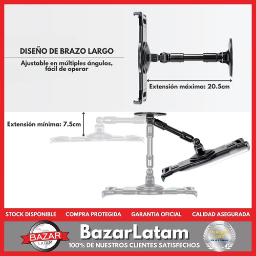 Imagen 5 de 10 de Soporte Tablet Pared Escritorio Brazo Regulable