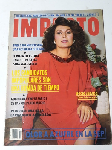 Revista Impacto Rocío Jurado Estalla Jet De Mexicana 1986