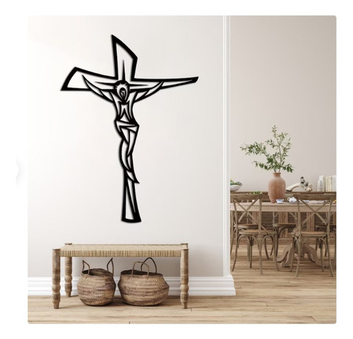 Cuadro Decorativo Cruz Jesus Religioso Cristiano En  Madera 