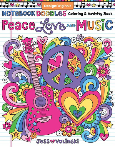 Libro: Notebook Doodles Peace, Love, And Music: Color & Acti