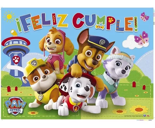 Combo Patrulla Canina Cumpleaños Familiar Simple 7 Items Paw