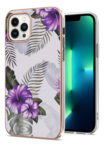 Funda Para Teléfono Huawei Honor/mate Series, De Alta Calidad, Anticaída, Diseño De Flores En Blanco Mármol/azul Mármol/morado