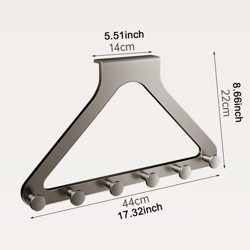 Gancho Triangular Para Colgar Toallas Sobre La Puerta, Gris