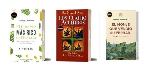 El Monje , Los Cuatro Acuerdo , El Hombre Mas Rico 3 Libros 