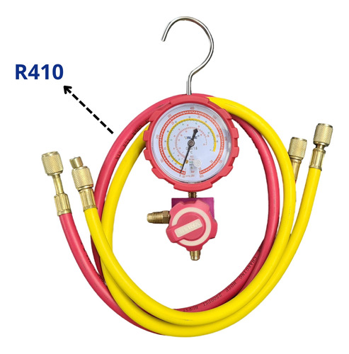 Manifold Simple De Alta Value R-22 R-410 R-134 + 2 Mangueras