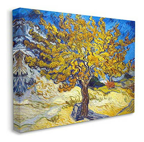 Stupell Industries Golden Tree Azul Amarillo Pintura Clásica