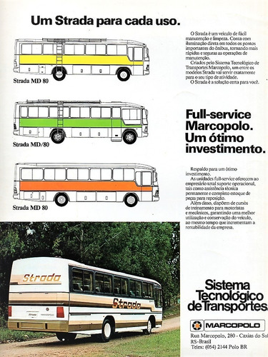 Imagem 3 de 3 de Folder Propaganda Linha Marcopolo Strada - Rodoviario - 1983