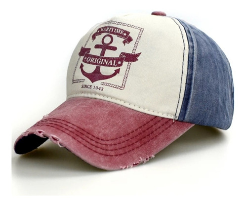 Imagen 1 de 5 de Gorra Trucker Ancla Regulable Jean Vintage Estampada Importa