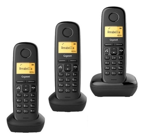 Teléfono Gigaset Trio A170 inalámbrico 220V - color negro