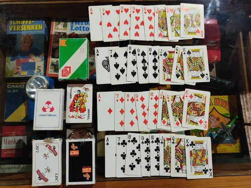 Lote Cartas Poker 32 Cartas 4 Mazos