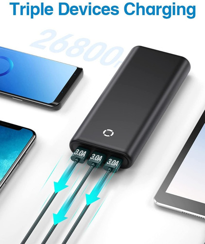 Imagen 3 de 5 de Batería Portátil De Carga Rápida De 26800 Mah