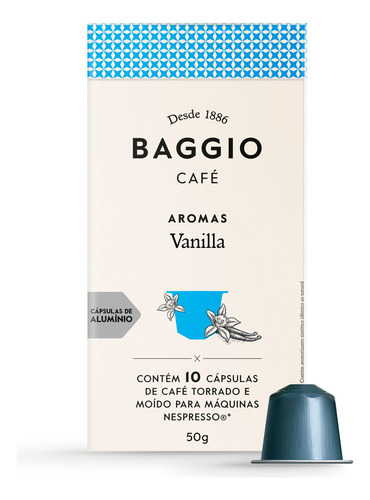 Café Torrado e Moído Vanilla Baggio 10 Cápsulas de 50g