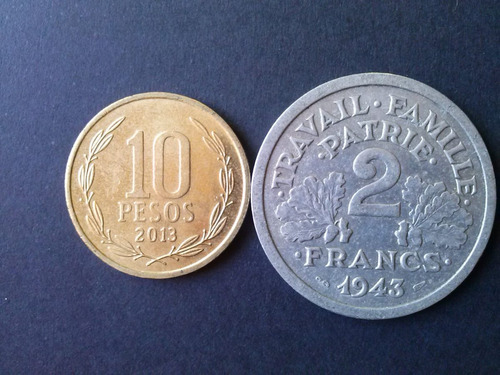 Moneda Francia 1 Franco 1943 Aluminio (c16)