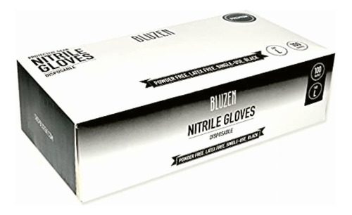 Bluzen 6 Mil Black Disposable Nitrile Gloves Medium Food And