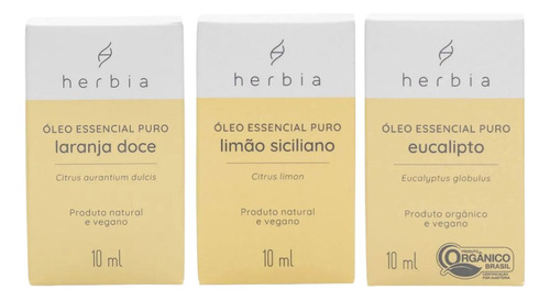 Kit 3 Óleo Essencial Puro Hérbia 10ml-ansiedade E Disposição