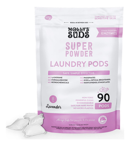 Molly's Suds Super Powder - Capsulas De Detergente Para Ropa