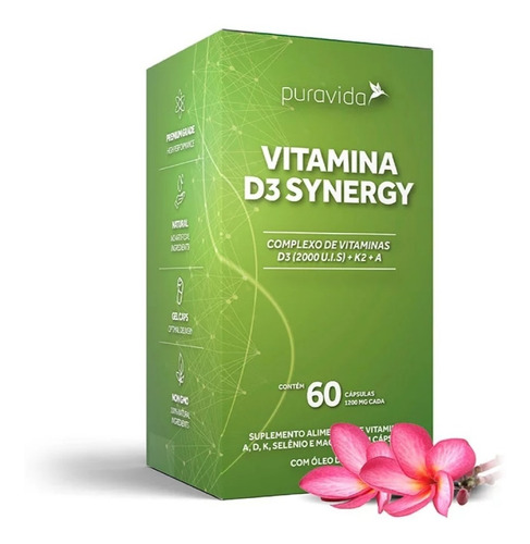 Vitamina D3 Synergy Suplemento Alimentar Complexo Puravida