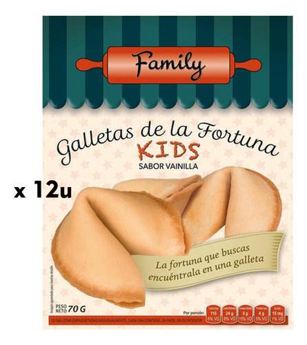 Galletas De La Fortuna Kids A Granel X 12 U Sabor Vainilla