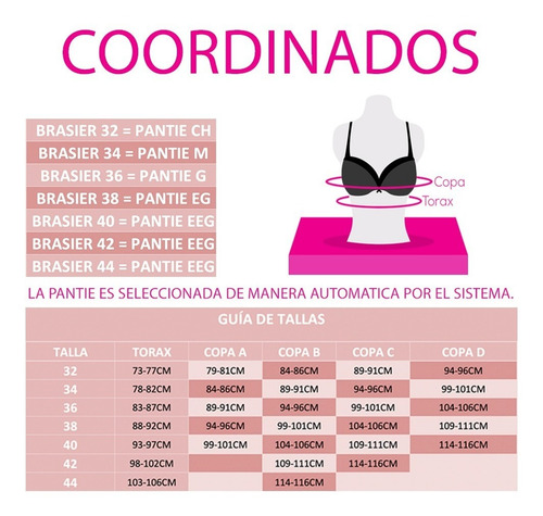 Imagen 3 de 3 de Coordinado 23497-63497, Brasier De Copa Preformada Y Tanga