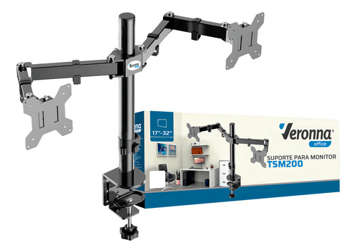 Suporte de Mesa Para TV/Monitor De 17" Até 32" Articulado Preto TSM200 Veronna