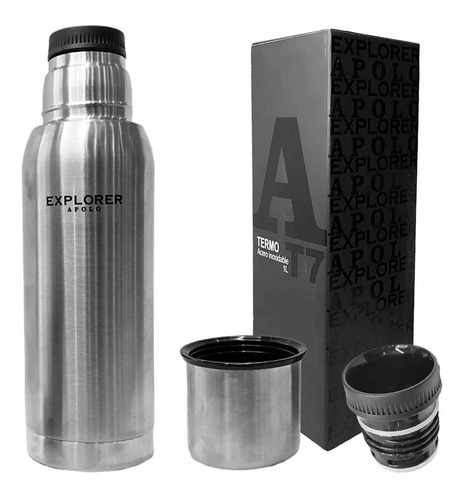 Imagen 3 de 10 de Termo Acero Inoxidable Explorer 1 Litro Blanco Premium
