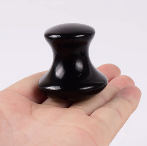 Imagen 5 de 9 de Piedra Guasha Hongo De Obsidiana Negra