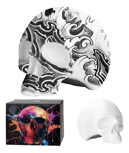 Atomus Skull Tattoo Silicone Simulation For Tattoo Praticemodelo De Simulación 3d 11*8,3*7,5cm, Silicona Elástica Suave, Un Objeto Para Múltiples Usos