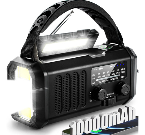 Radio De Manivela De Emergencia Mejorada De 10000 Mah Am/fm