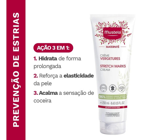Mustela Creme Prevenção De Estrias Maternité 250 Ml Com Fragrância
