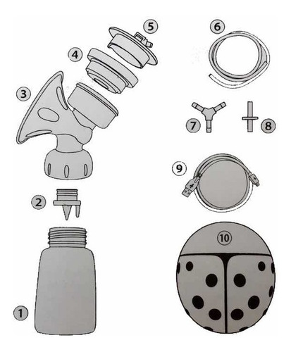 Repuestos Extractor Real Bubee Partes 1 Biberon Y 3 Corneta