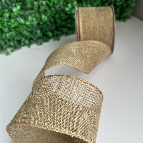 Fita Aramada 6cm X 9m Marrom Natural Lisa
