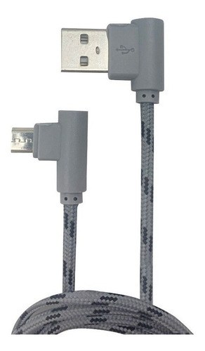 Cable Micro Usb V8 Carga Rápida Reforzado Mallado 90 Grados