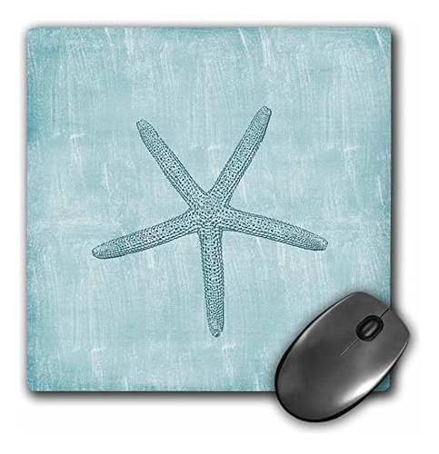 Aqua Starfish Abstract Beach Theme - Mouse Pad
