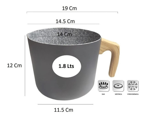 Imagen 2 de 5 de Jarro Nº 14 Hudson Granito Triple Cerámica Mango Silicona