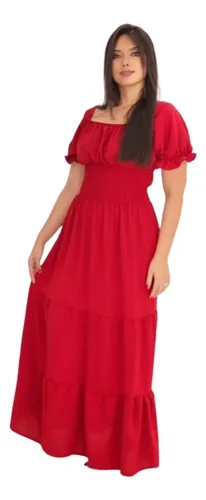 Mercado livre hotsell vestido vermelho longo
