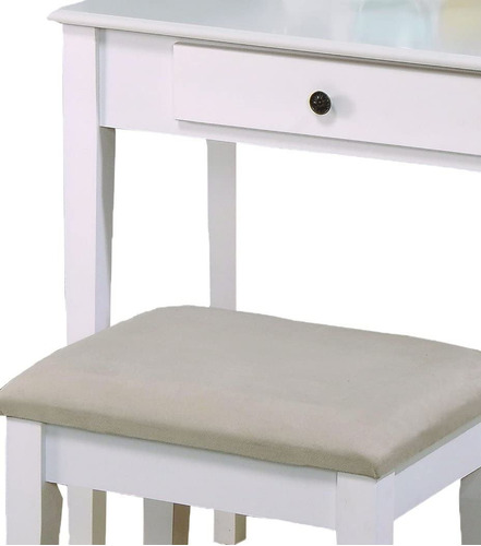 Imagen 2 de 3 de Peinador Con Banca, Peinadorcito, Vanity Color Blanco