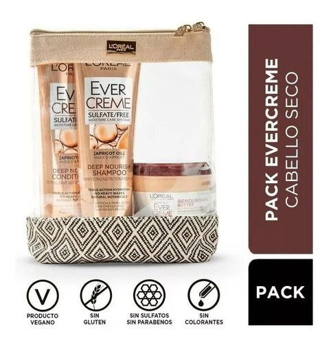 Pack Capilar Evercreme:shampoo Acondicionador Crema Tratamie