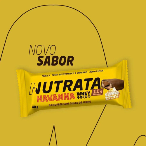Barra Whey Grego Banoffee Havanna Display 12un Barras 40g