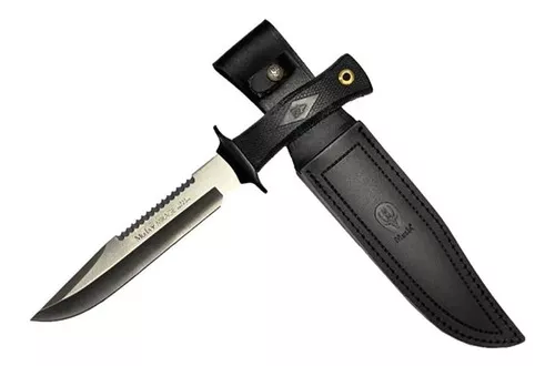  MUELA BISON-9OL Cuchillo de caza con mango de madera de olivo  con funda de cuero : Deportes y Actividades al Aire Libre